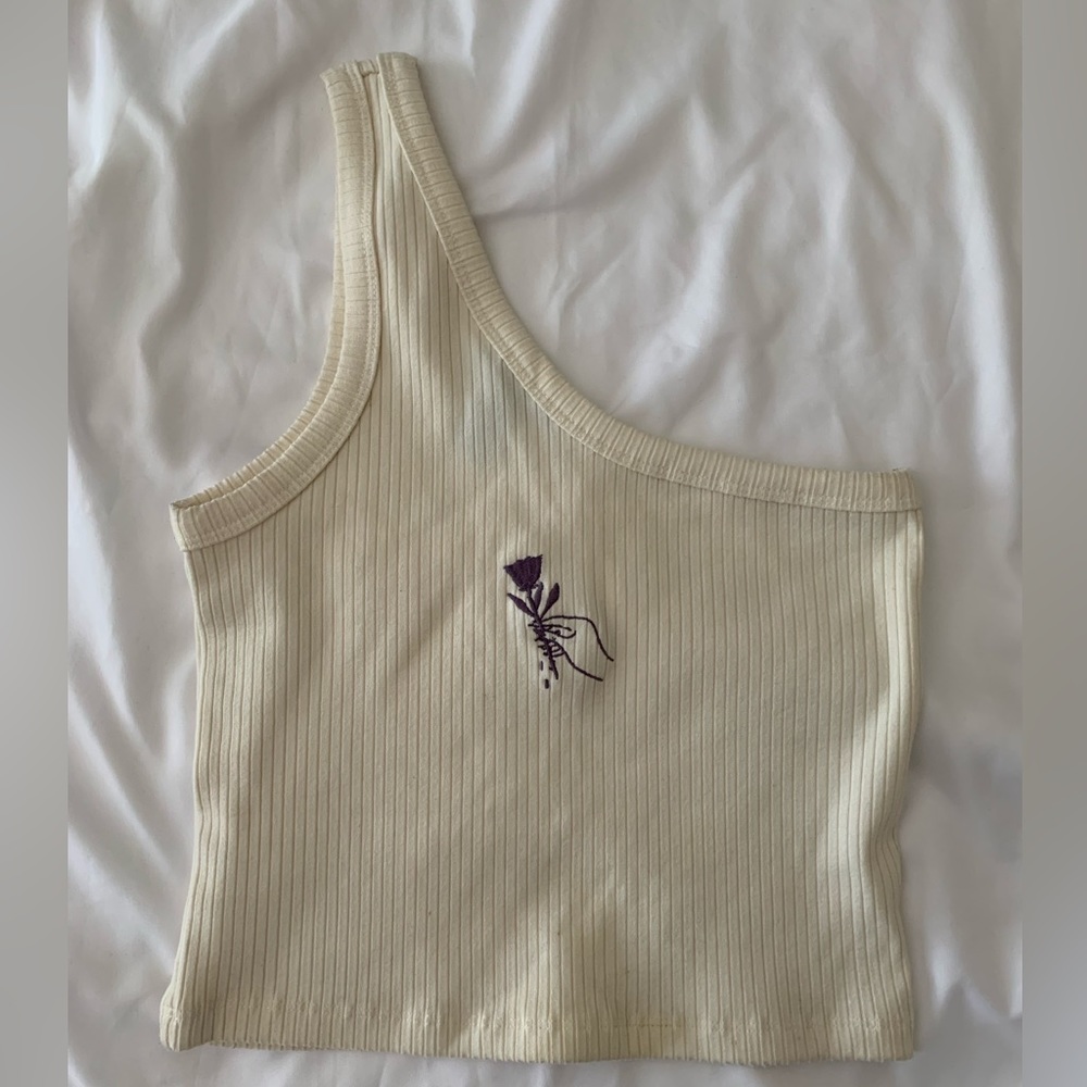 One Shoulder Cropped Tank Top
